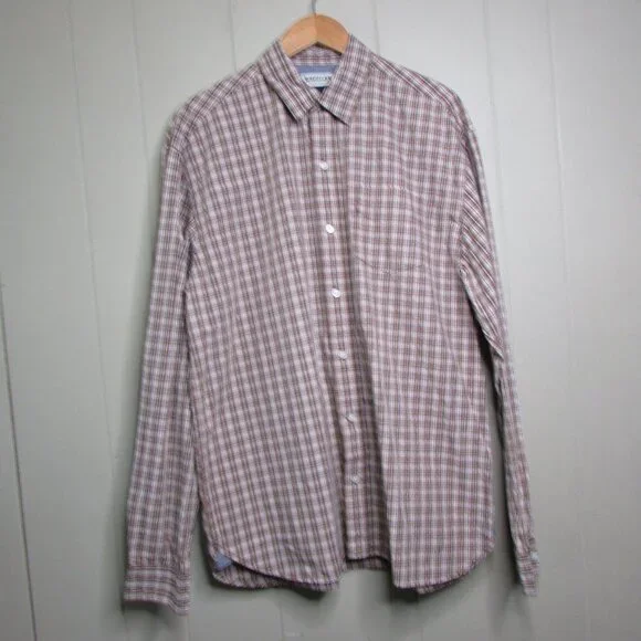 Magellan Sportswear Button Up Shirt XL Plaid Brown White - Picture 2 of 15